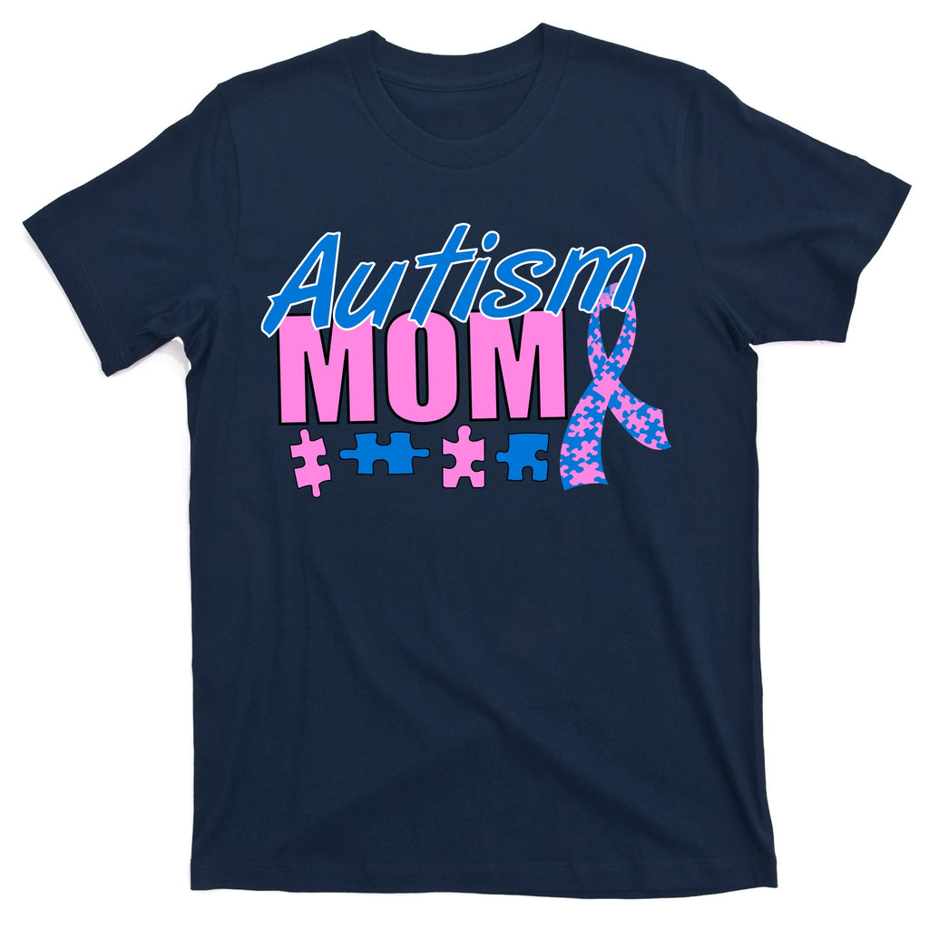 Autism Mom Awareness Ribbon T-Shirt