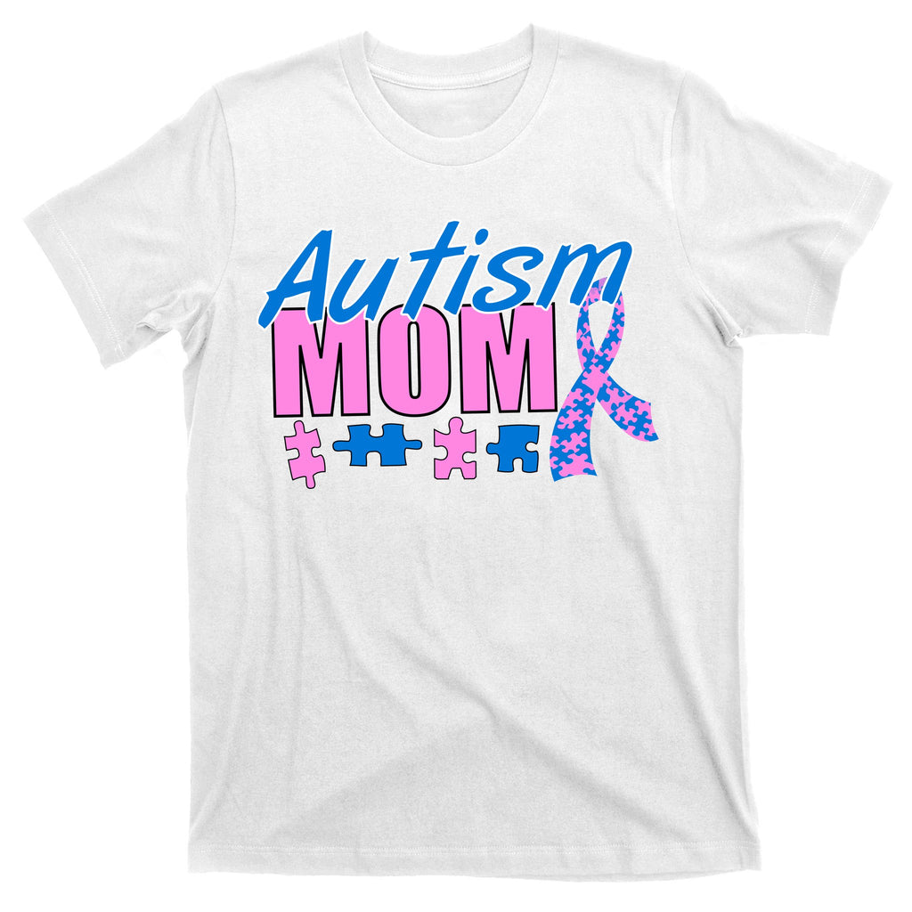 Autism Mom Awareness Ribbon T-Shirt