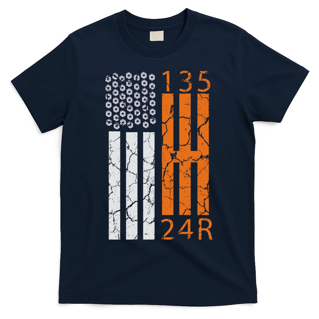 Auto Racing Mechanic Manual USA Flag T-Shirt