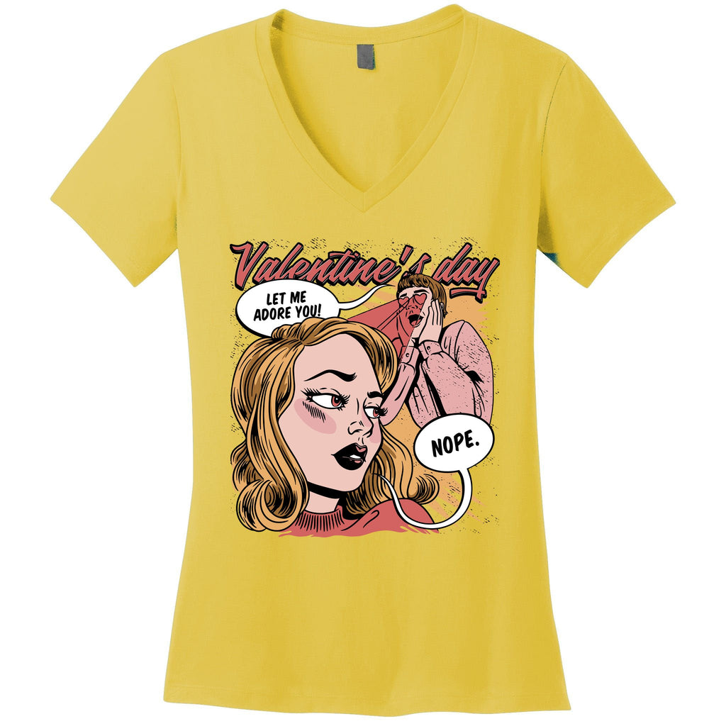 Anti Valentines Day Feminist Comic Women's V-Neck T-Shirt