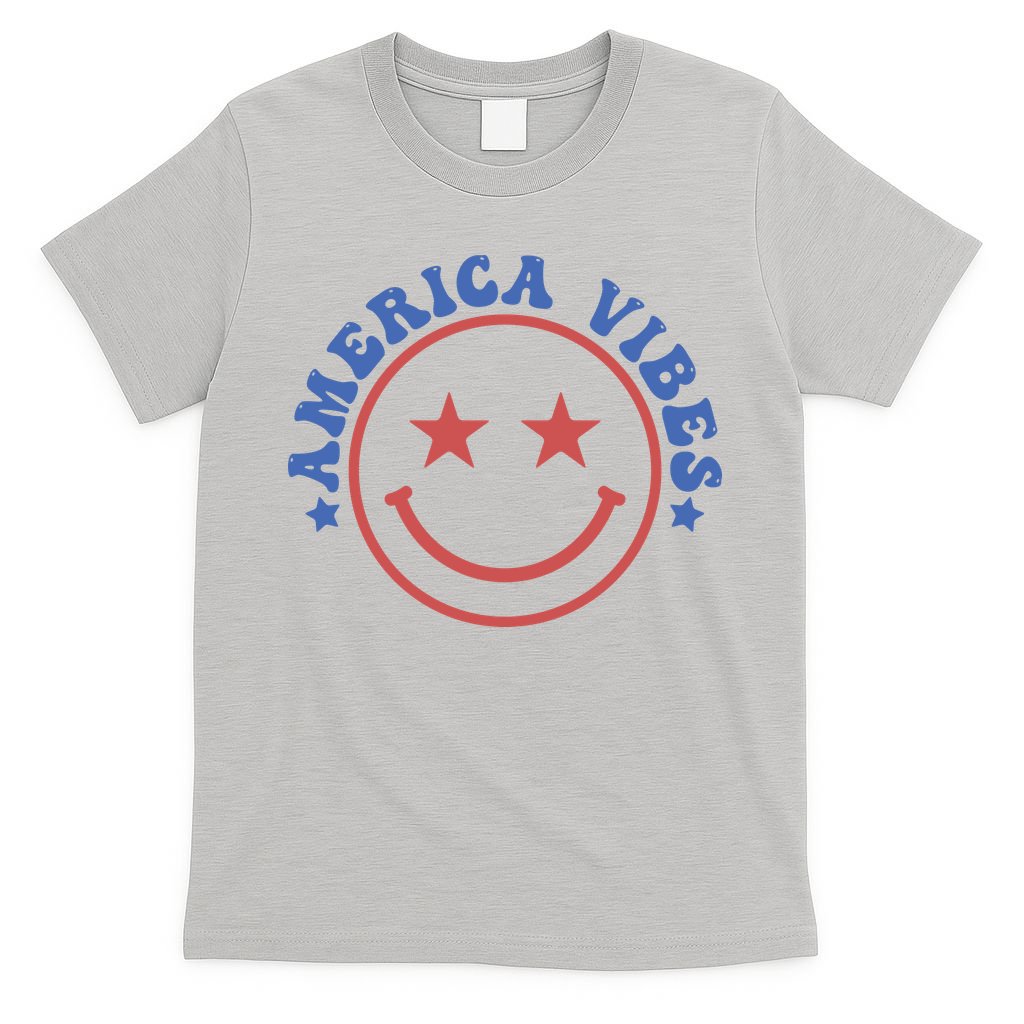 America Vibes Smiley 4th Of July T-Shirt