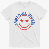 America Vibes Smiley 4th Of July T-Shirt
