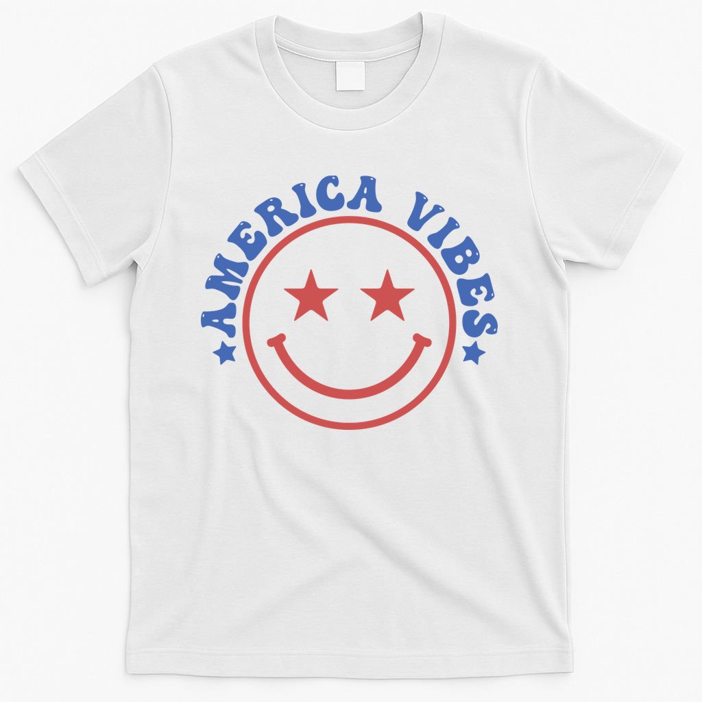 America Vibes Smiley 4th Of July T-Shirt