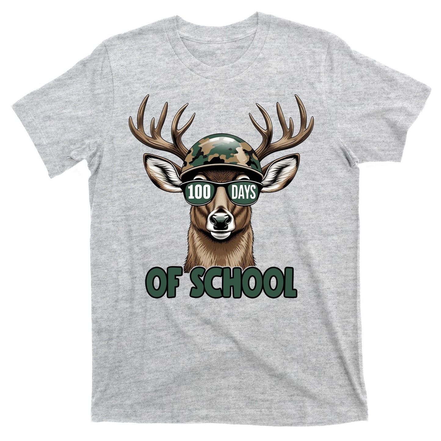 Bucked 100 Days Of School Deer Student 100th Day T-Shirt