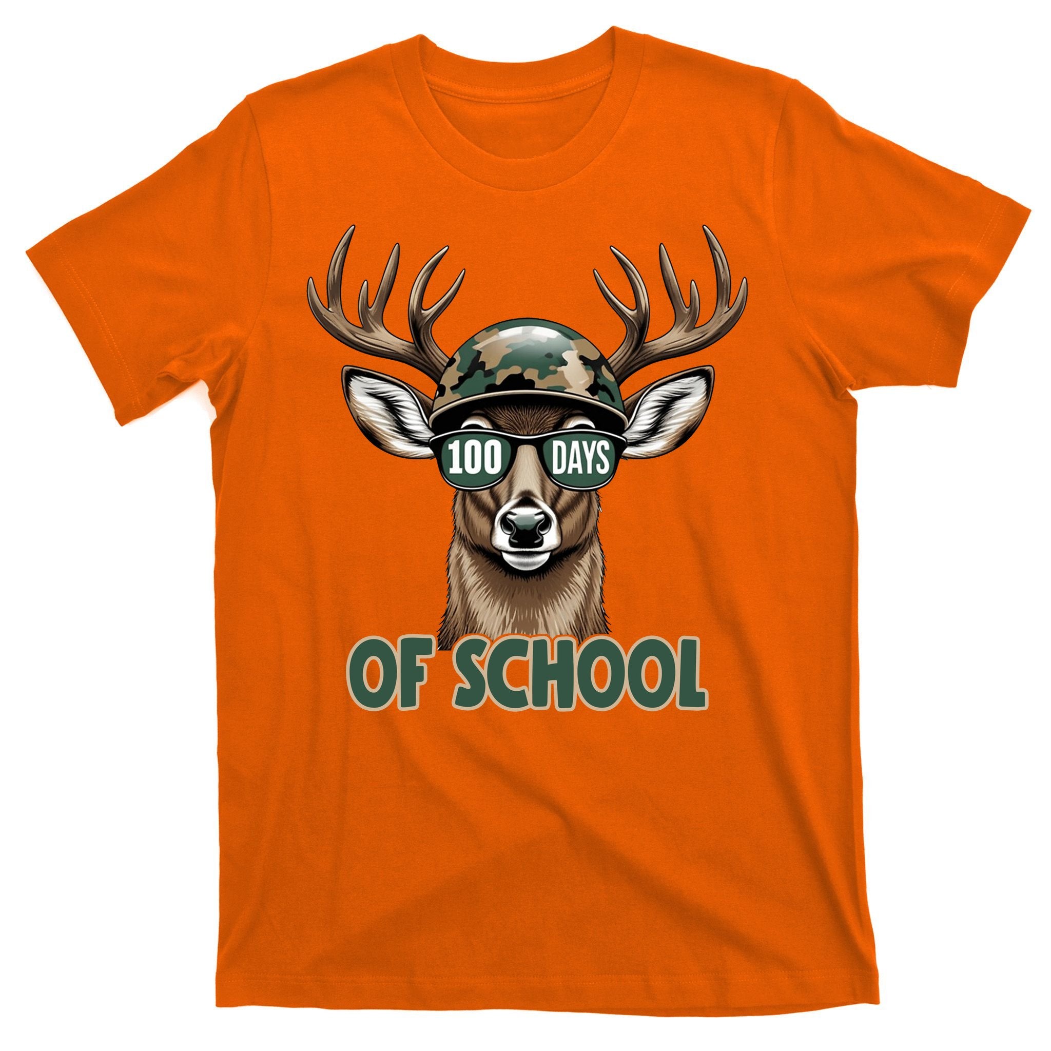 Bucked 100 Days Of School Deer Student 100th Day T-Shirt