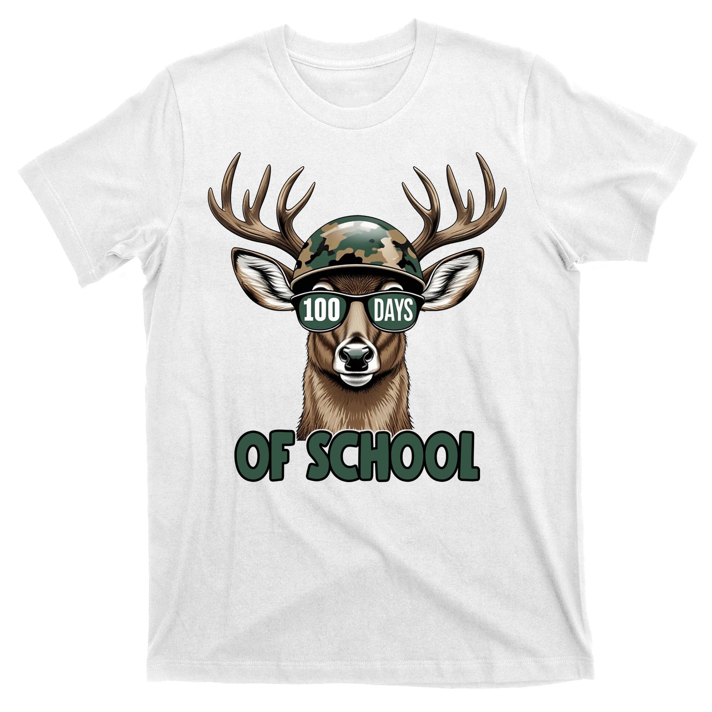 Bucked 100 Days Of School Deer Student 100th Day T-Shirt