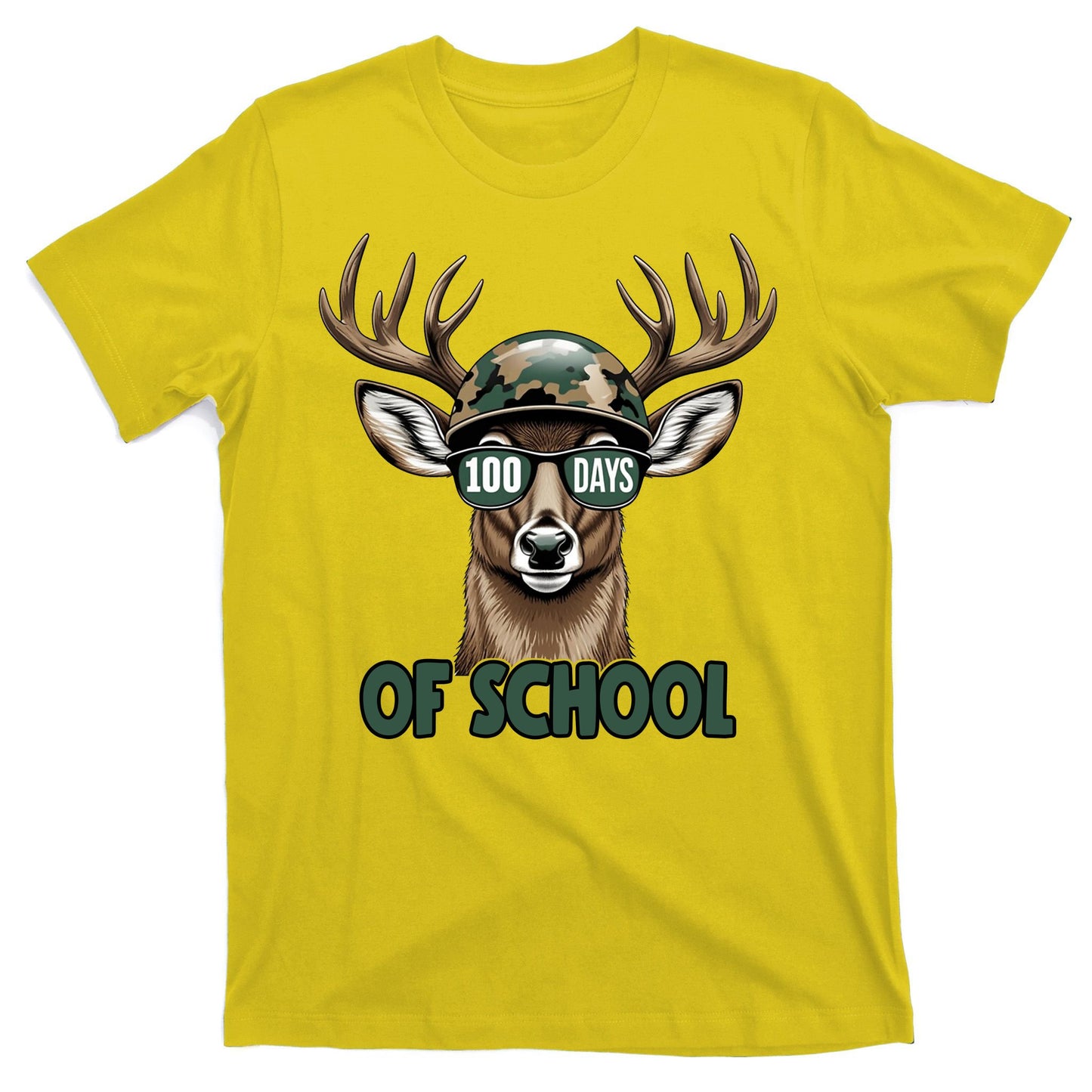 Bucked 100 Days Of School Deer Student 100th Day T-Shirt