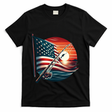 American Flag Fish Fisher Fisher Funny Bass Fishing Usa Gift T-Shirt