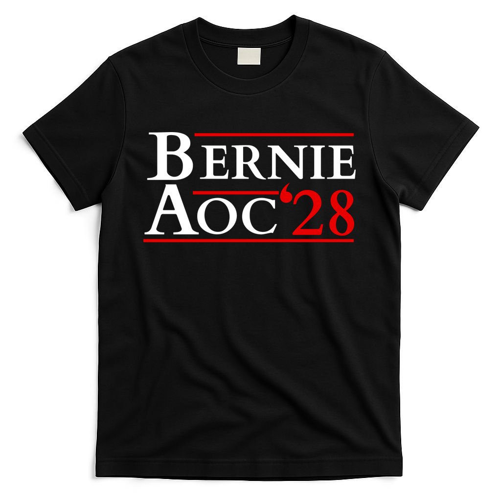 Bernie AOC 2028 Bernie Sanders Alexandria Cortez President  T-Shirt