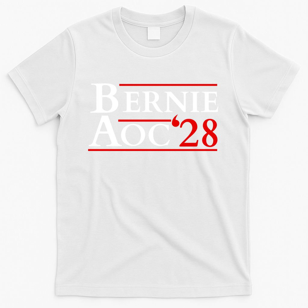 Bernie AOC 2028 Bernie Sanders Alexandria Cortez President  T-Shirt
