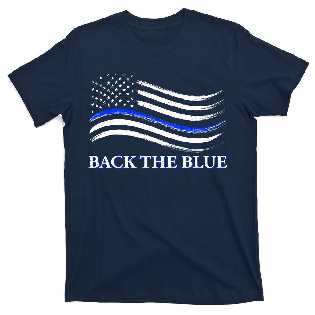 Back The Blue Thin Blue Line USA Flag T-Shirt