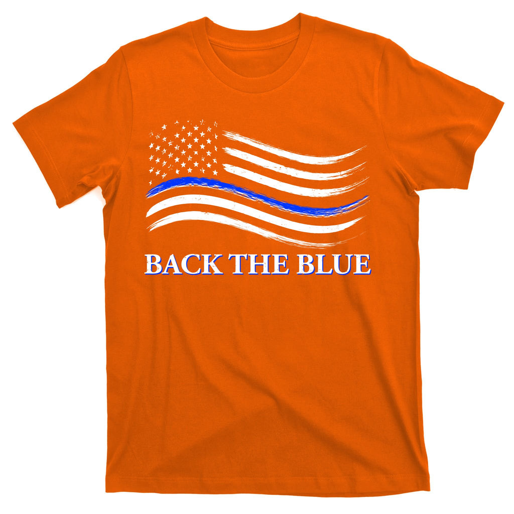 Back The Blue Thin Blue Line USA Flag T-Shirt