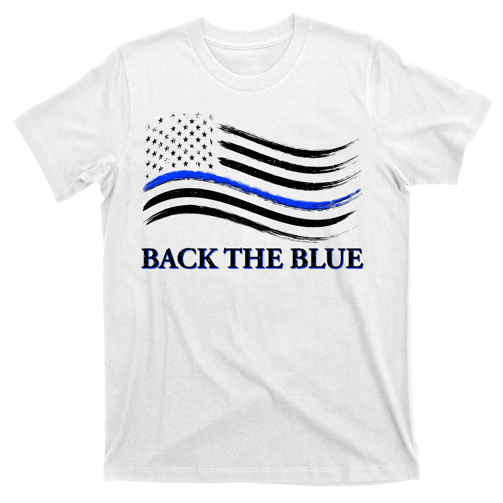 Back The Blue Thin Blue Line USA Flag T-Shirt