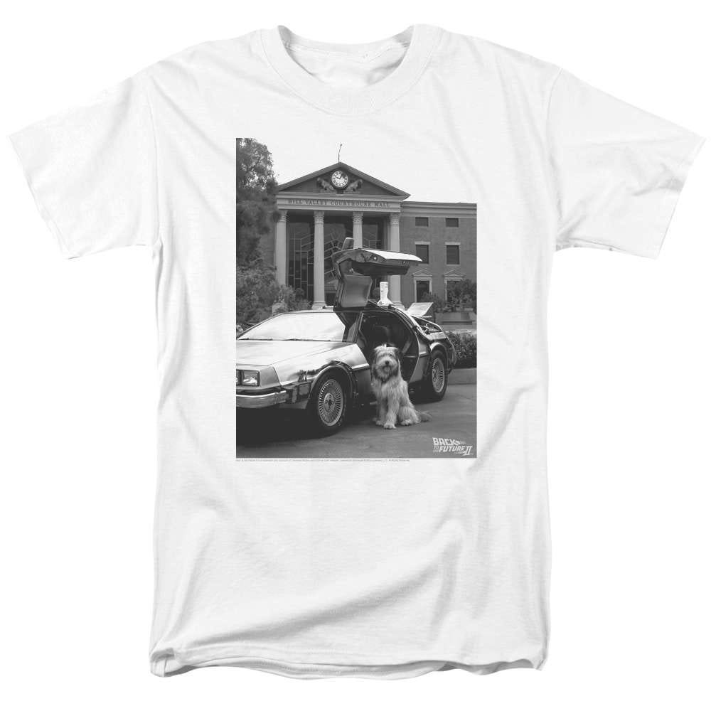 Back to the Future Einstein and Delorean Photo T-Shirt