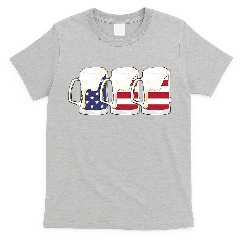 Beer American Flag Shirt 4th Of July Men Women Merica USA T-Shirt