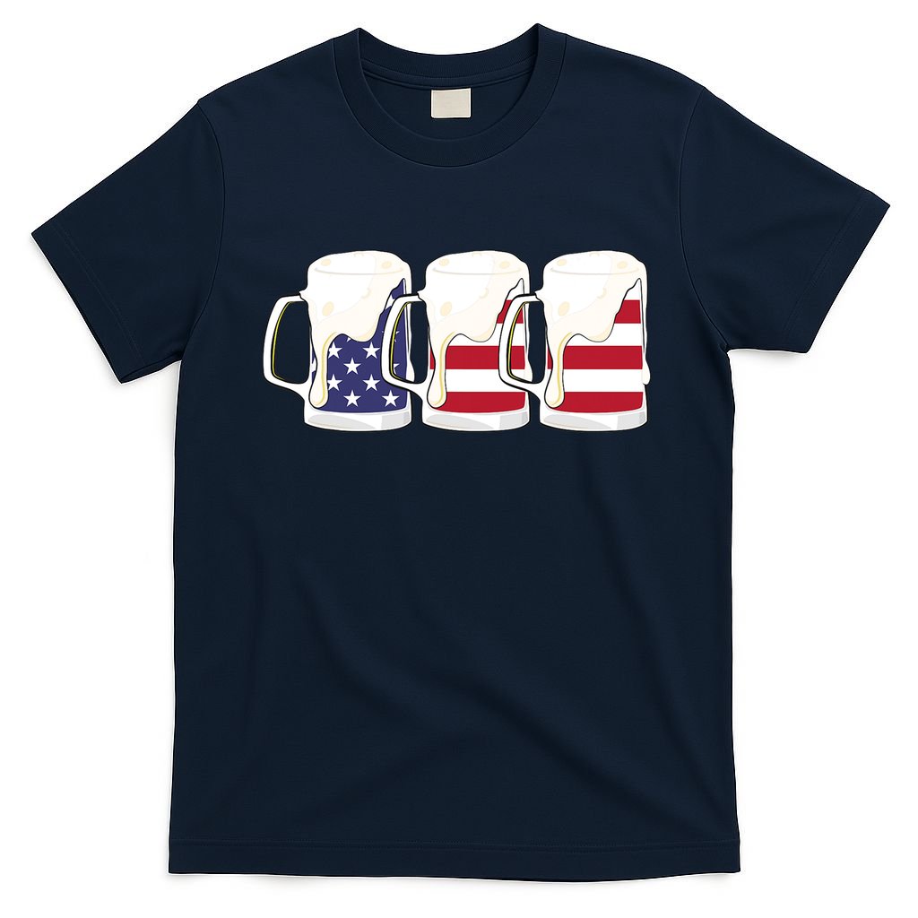 Beer American Flag Shirt 4th Of July Men Women Merica USA T-Shirt