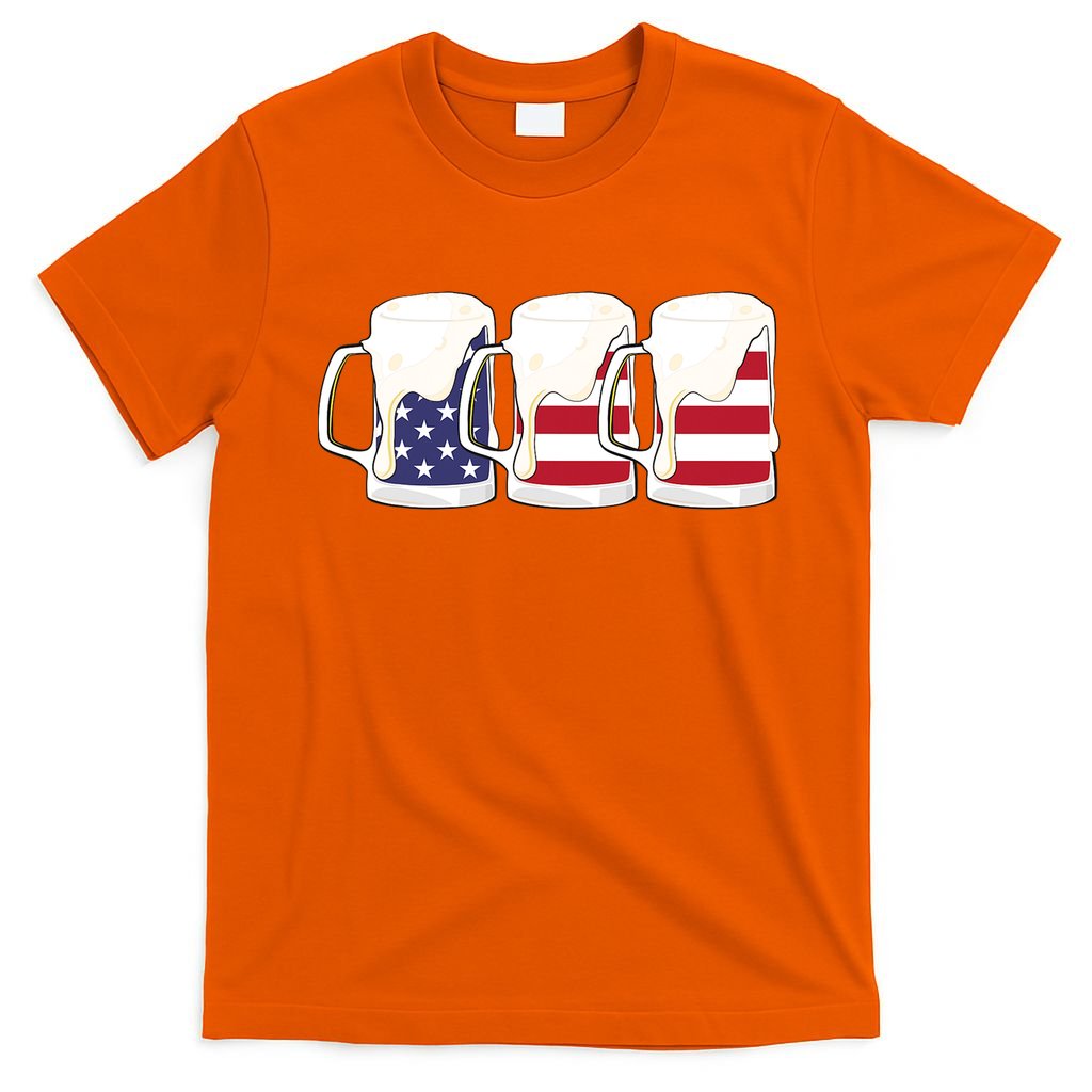 Beer American Flag Shirt 4th Of July Men Women Merica USA T-Shirt