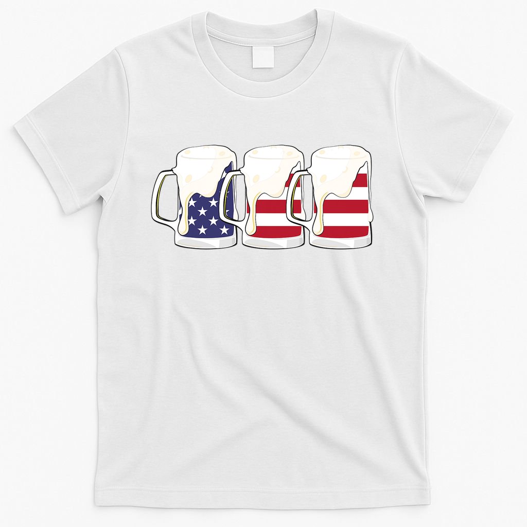 Beer American Flag Shirt 4th Of July Men Women Merica USA T-Shirt