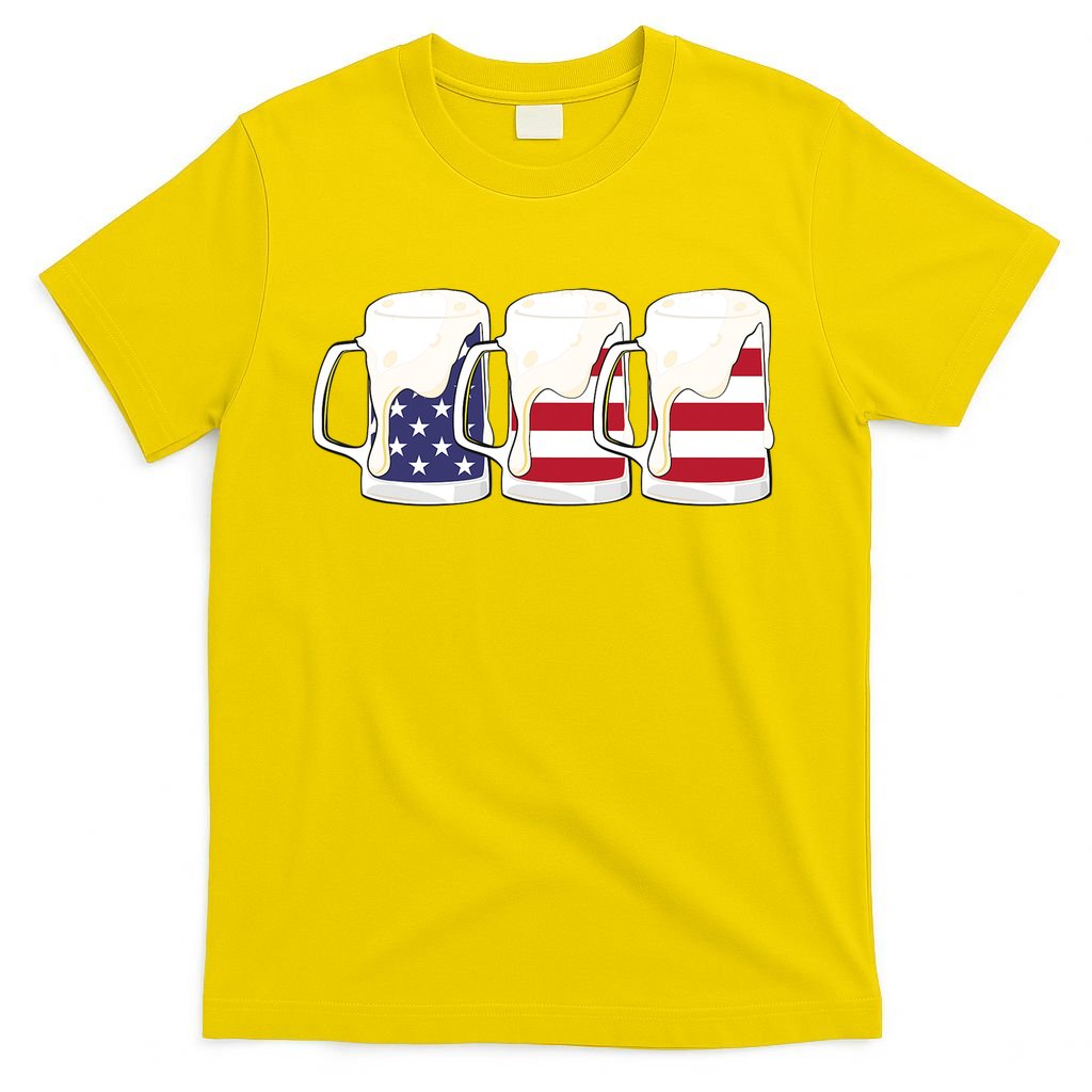 Beer American Flag Shirt 4th Of July Men Women Merica USA T-Shirt