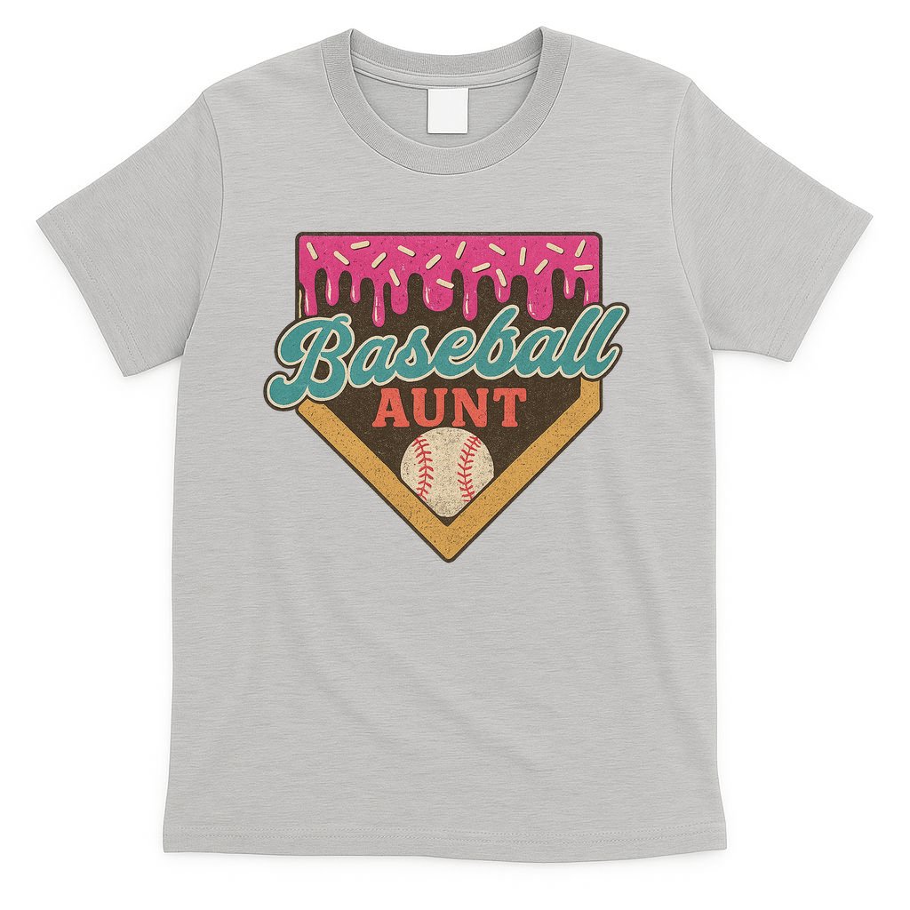 Baseball Aunt Ice Cream Drip T-Shirt