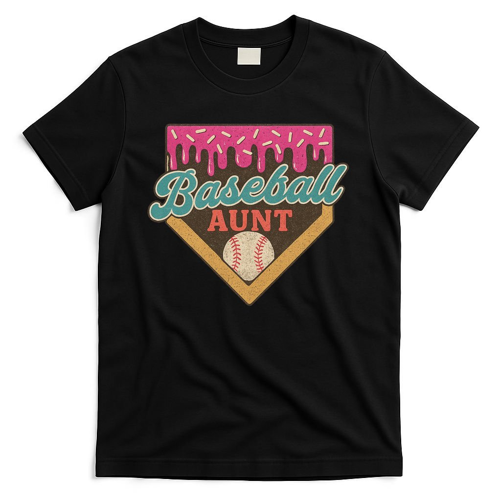 Baseball Aunt Ice Cream Drip T-Shirt