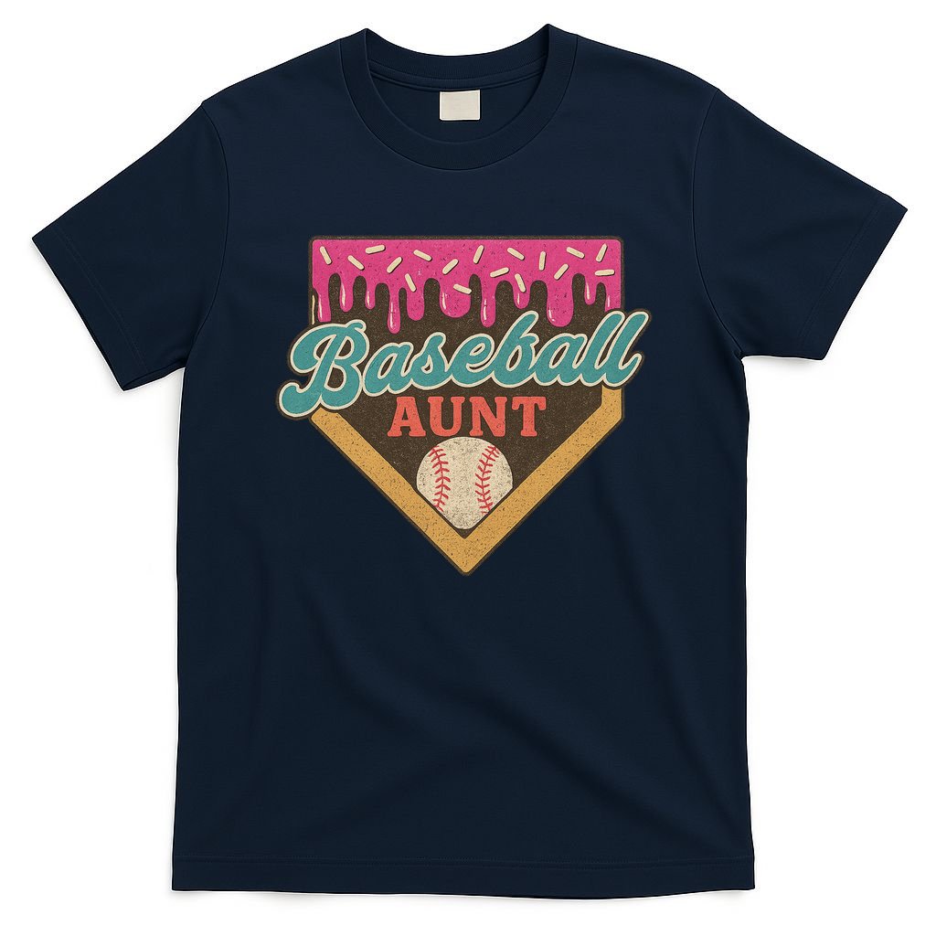 Baseball Aunt Ice Cream Drip T-Shirt