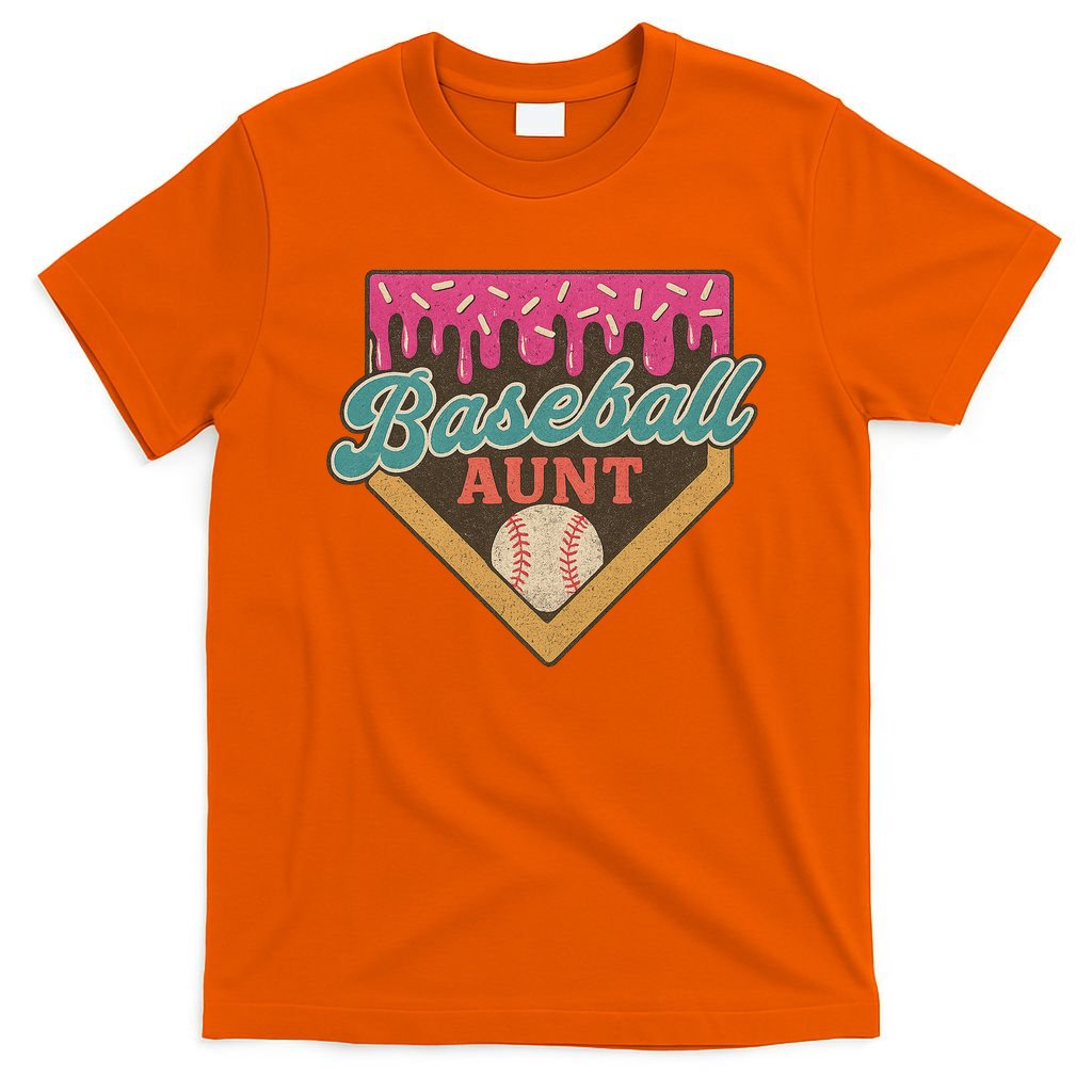 Baseball Aunt Ice Cream Drip T-Shirt