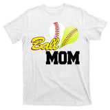 Ball Mom Heart Baseball Fan T-Shirt