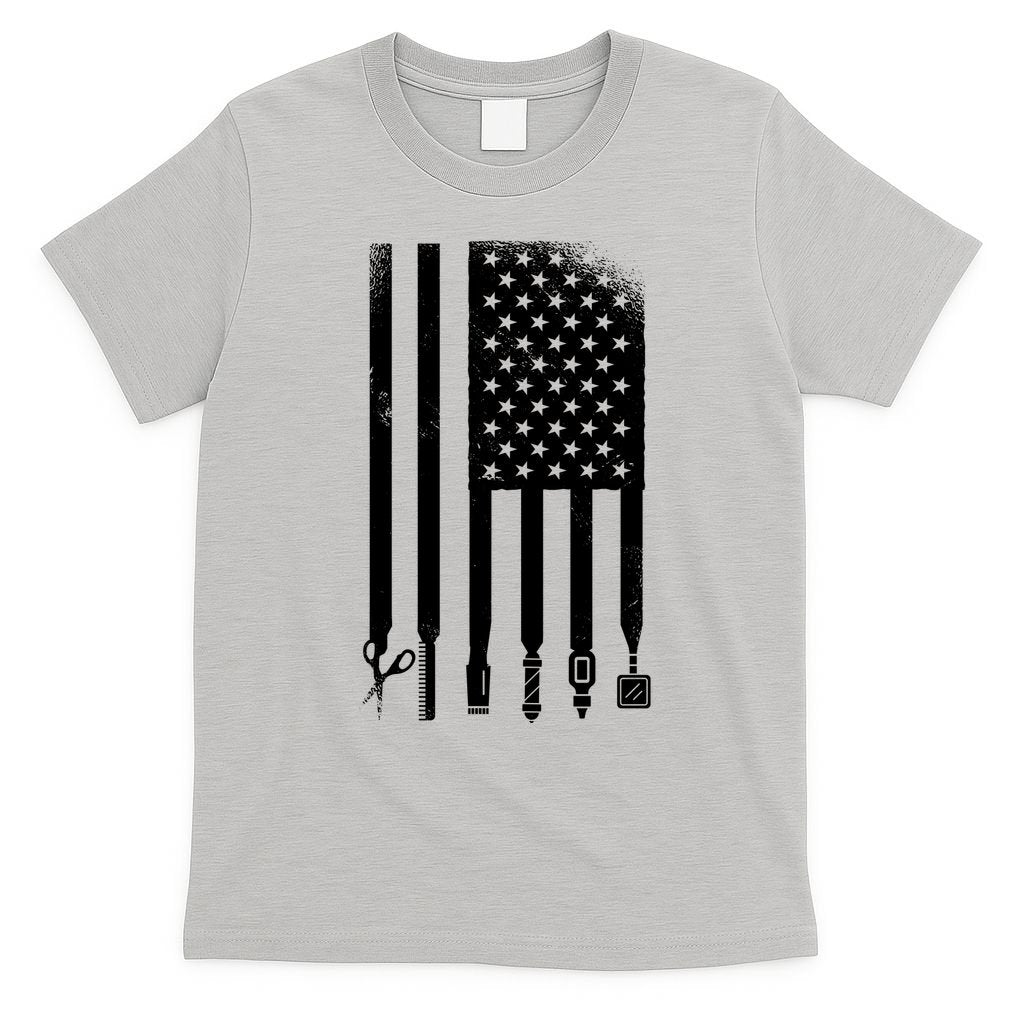 Barber Hair Style USA Flag T-Shirt
