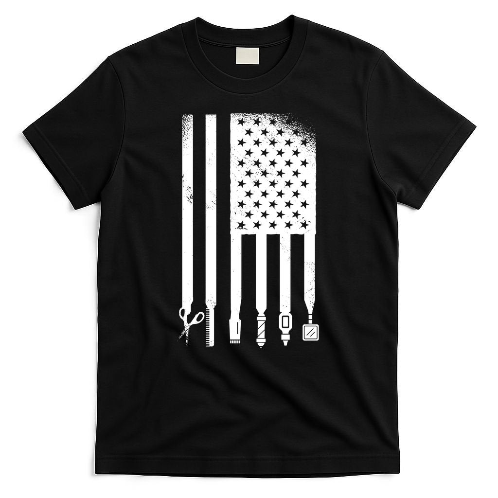 Barber Hair Style USA Flag T-Shirt
