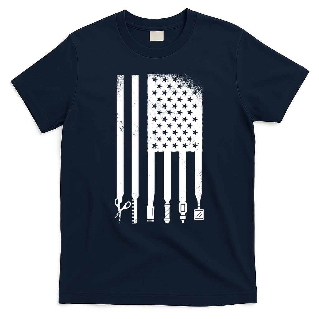 Barber Hair Style USA Flag T-Shirt