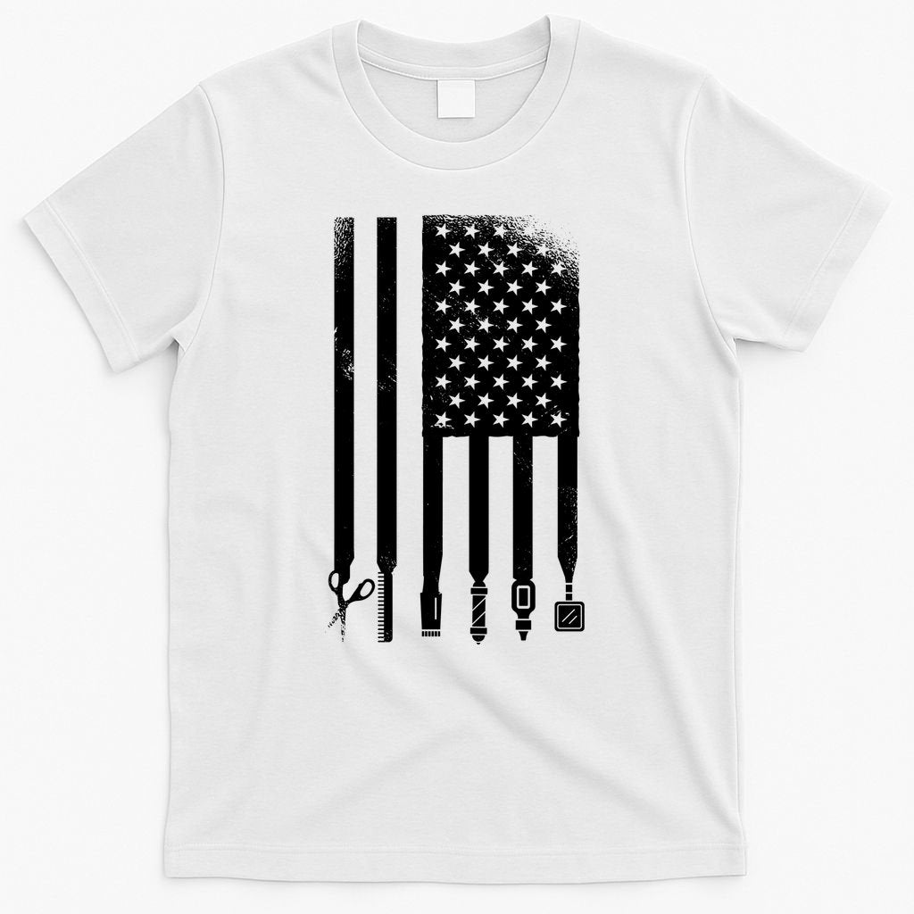 Barber Hair Style USA Flag T-Shirt