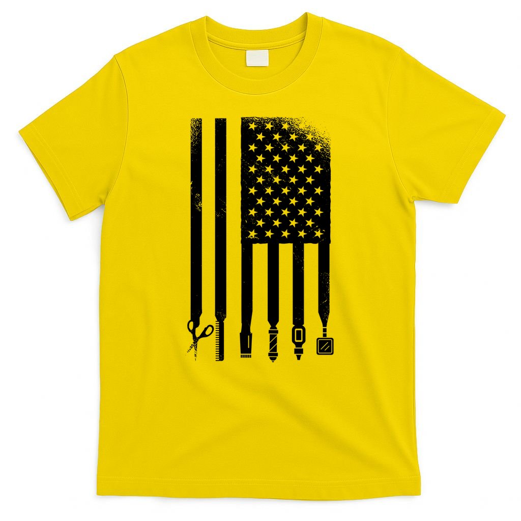 Barber Hair Style USA Flag T-Shirt