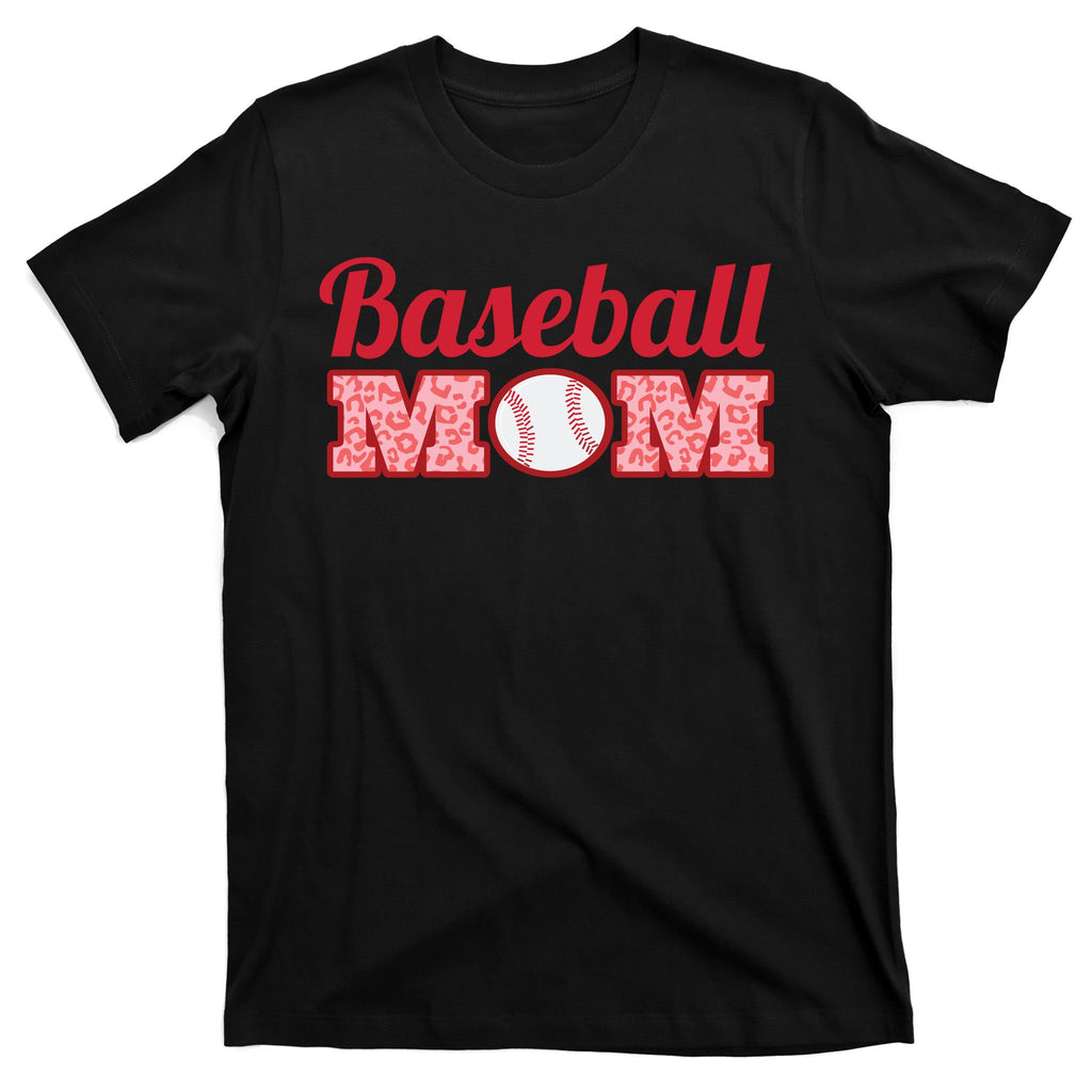 Baseball Mom Cheetah Print T-Shirt