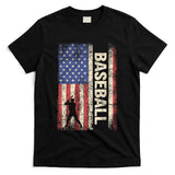 Baseball American Us Flag Vintage 4th Of July T-Shirt