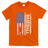 Baseball American Us Flag Vintage 4th Of July T-Shirt
