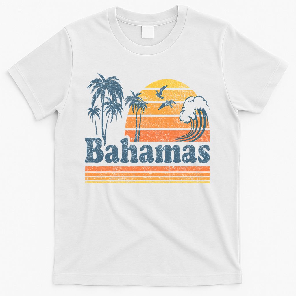 Bahamas Beach Summer Vacation Sunset Vintage 70S Retro T-Shirt