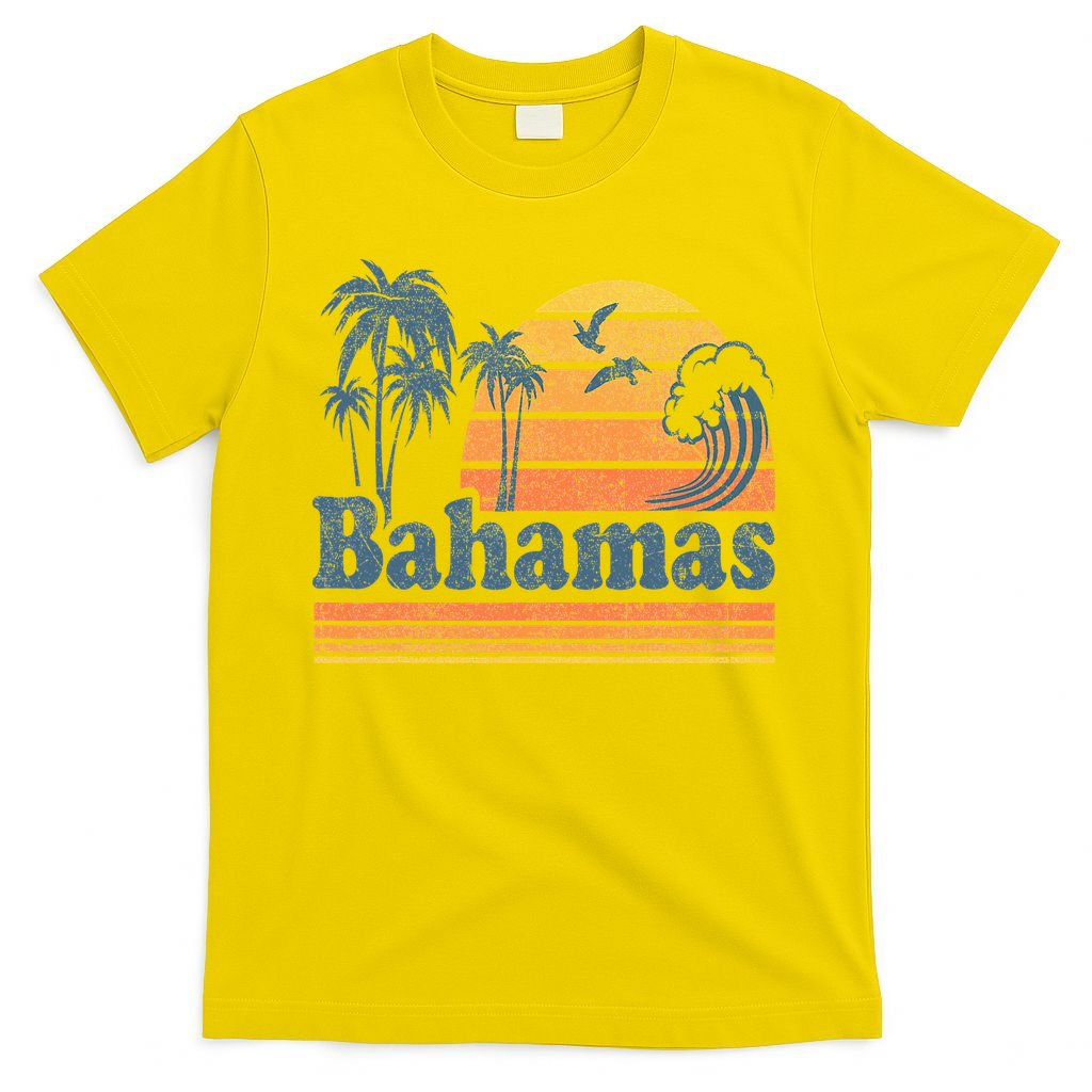 Bahamas Beach Summer Vacation Sunset Vintage 70S Retro T-Shirt