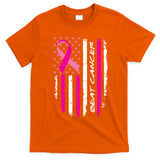 Breast Cancer Awareness USA Distressed Flag T-Shirt