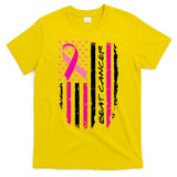 Breast Cancer Awareness USA Distressed Flag T-Shirt