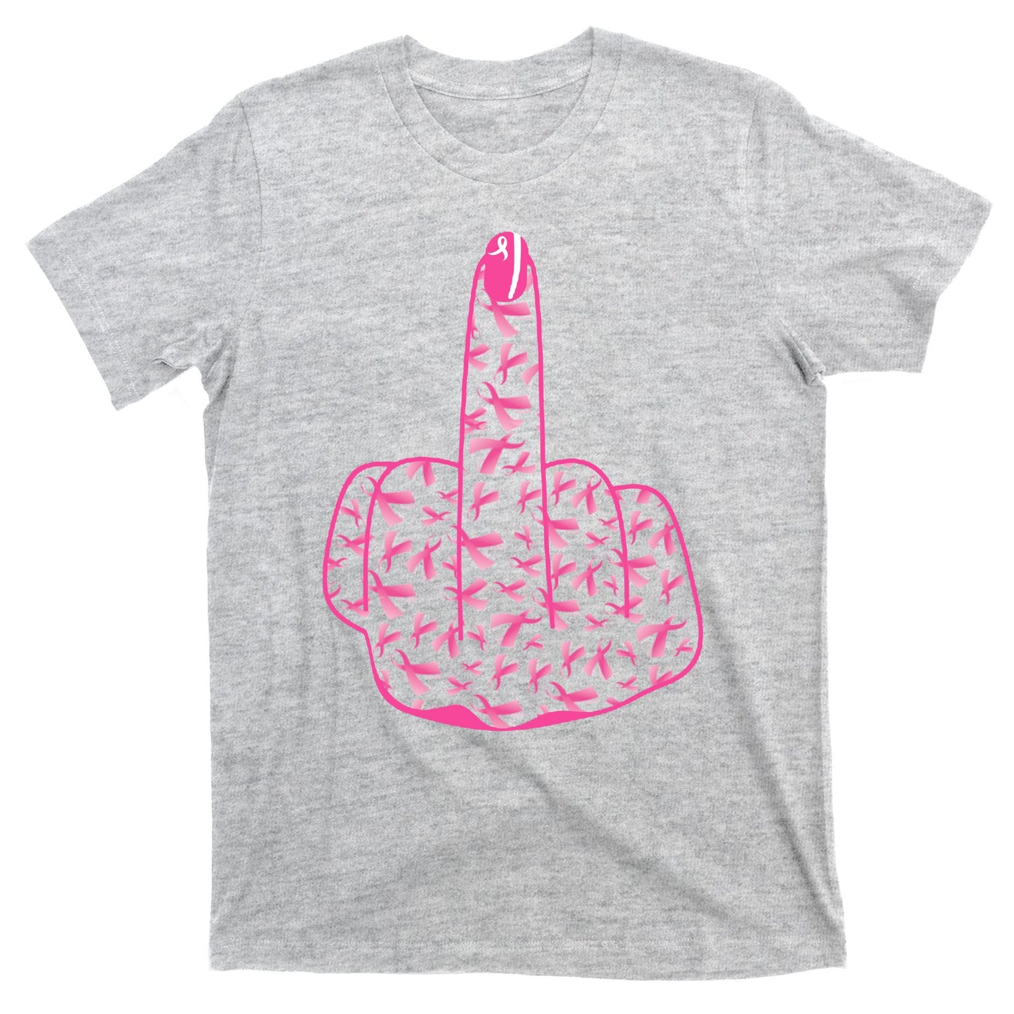 Breast Cancer Awareness FCK Breast Cancer Finger T-Shirt