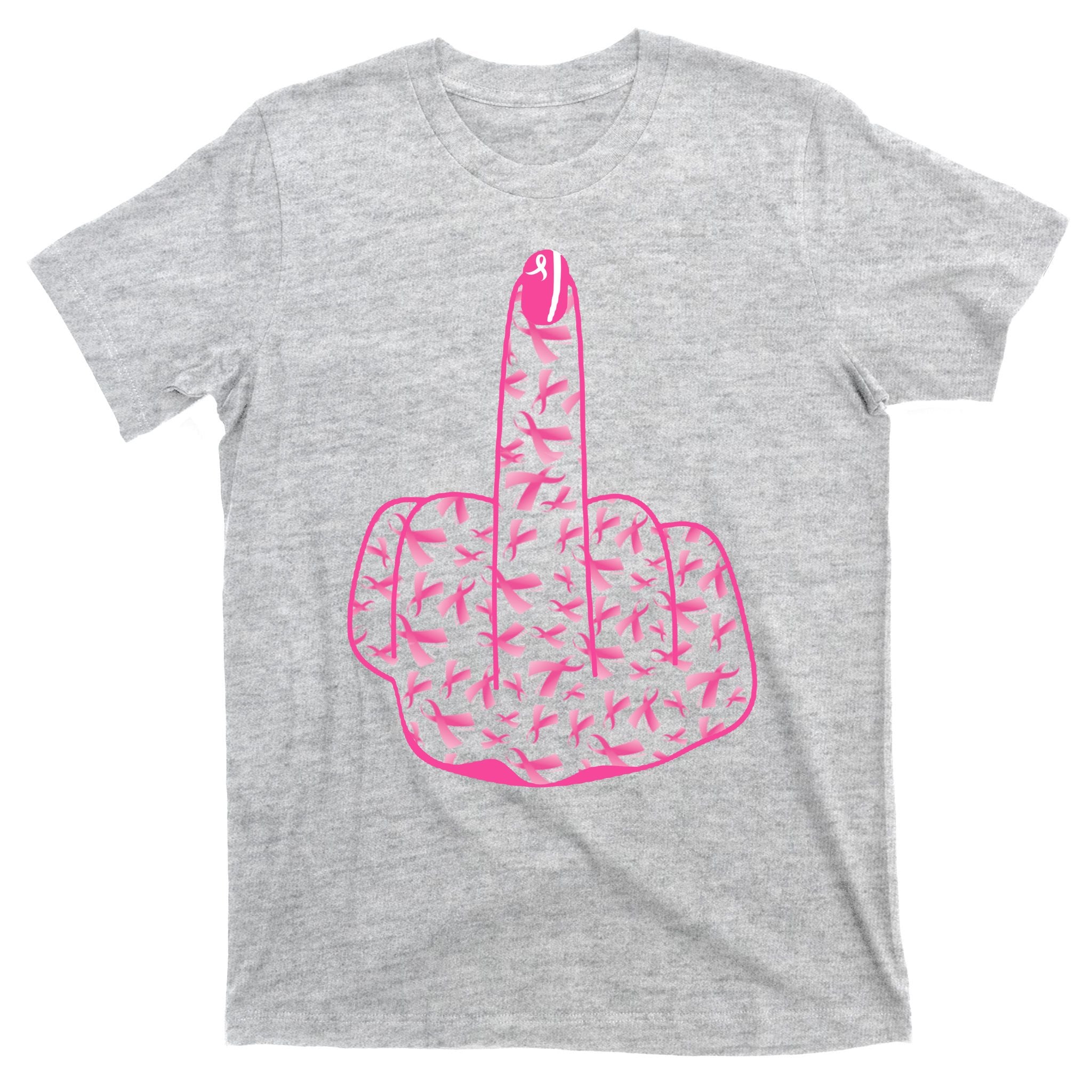 Breast Cancer Awareness FCK Breast Cancer Finger T-Shirt