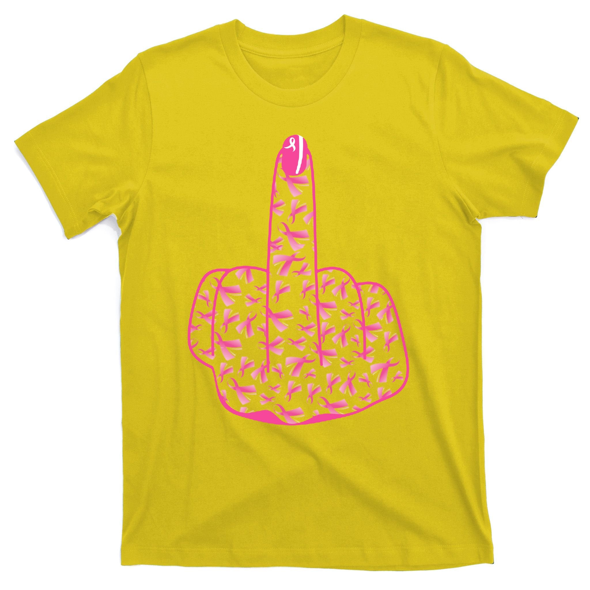 Breast Cancer Awareness FCK Breast Cancer Finger T-Shirt