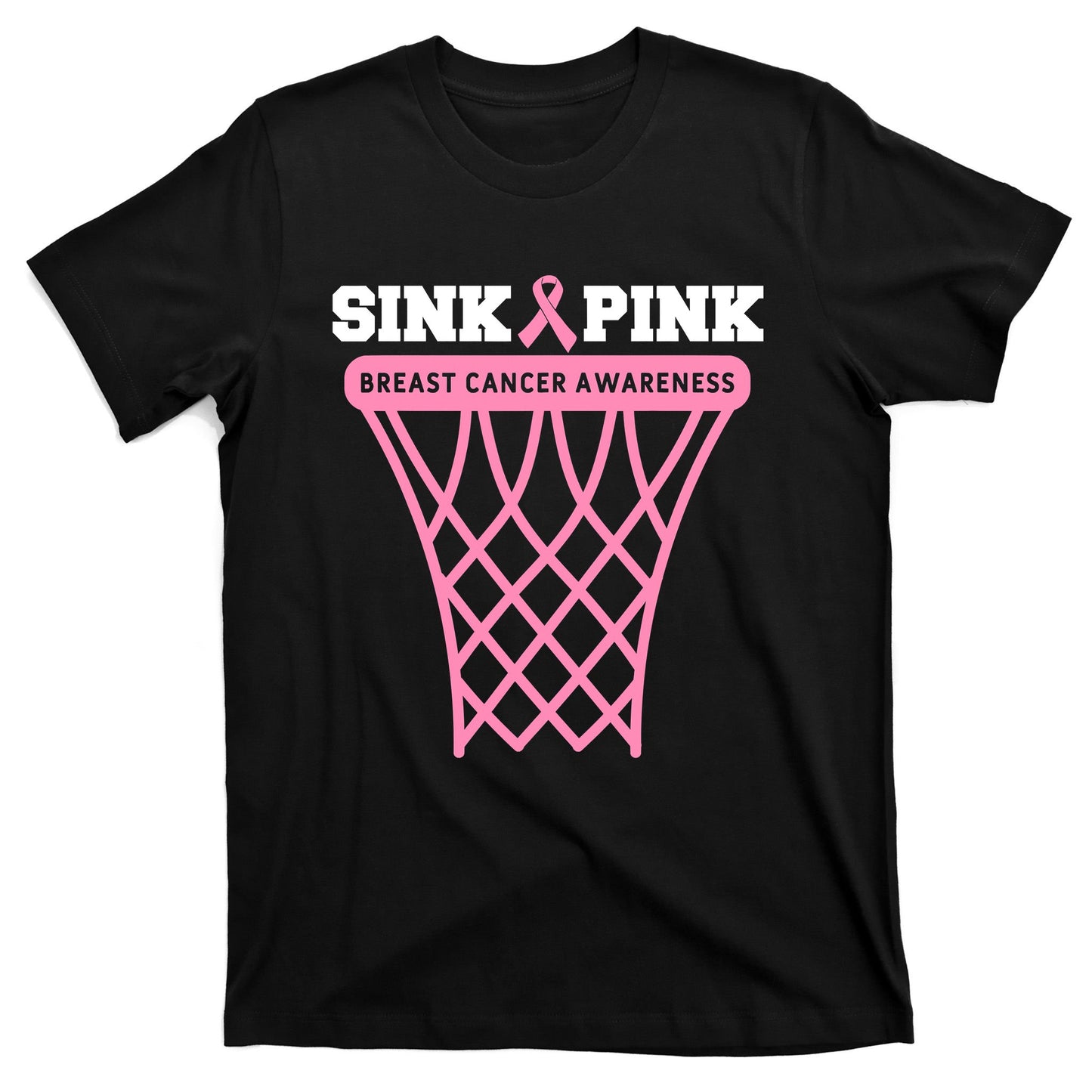 Breast Cancer Basketball Goal Pink Ribbon Awareness T-Shirt