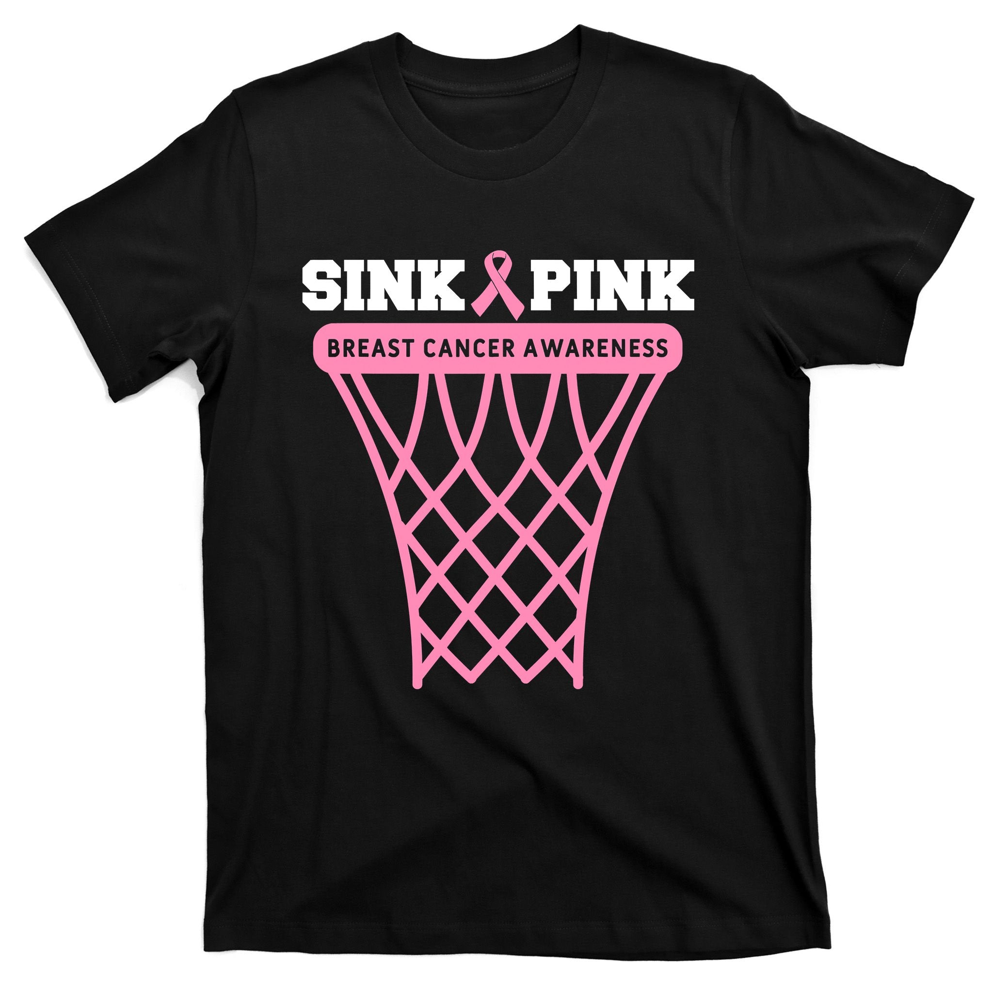 Breast Cancer Basketball Goal Pink Ribbon Awareness T-Shirt