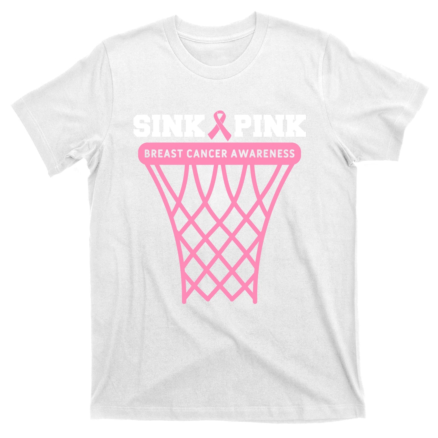 Breast Cancer Basketball Goal Pink Ribbon Awareness T-Shirt