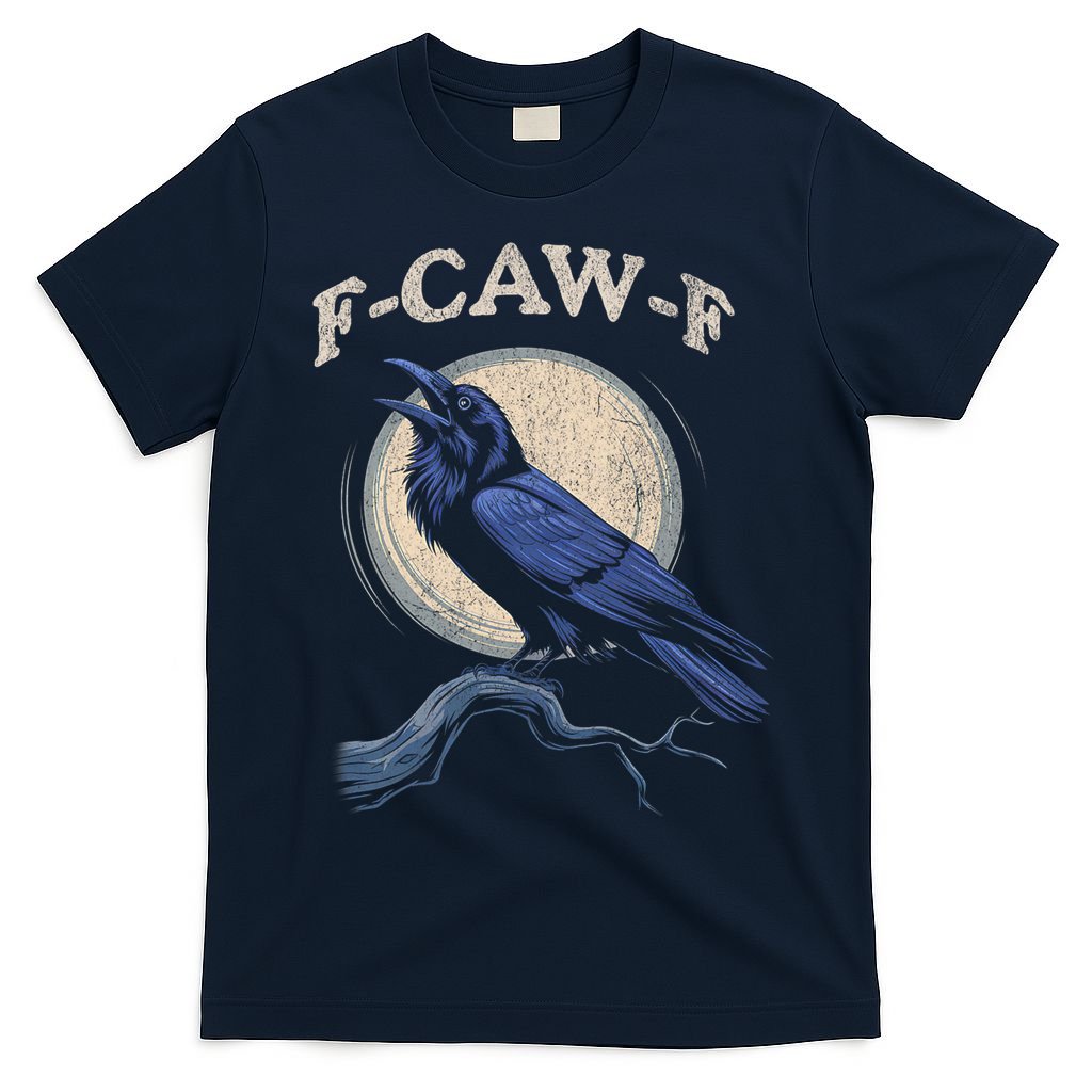 Black Crow F-Caw-F Funny Bird Moon T-Shirt