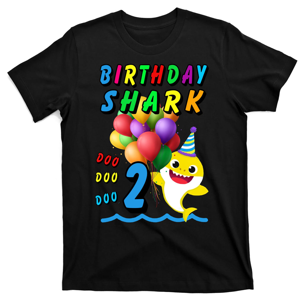 Baby Cute Shark Birthday Boy 2 Year Old T-Shirt