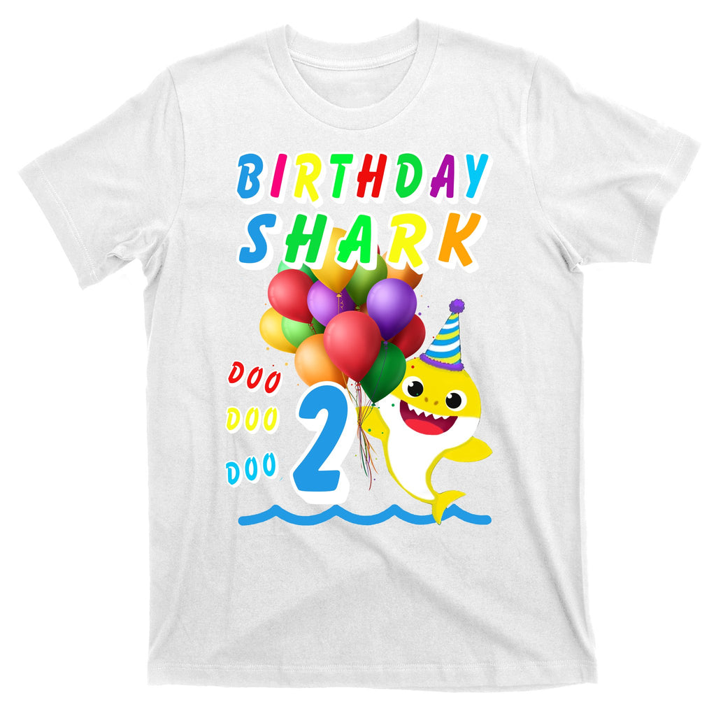 Baby Cute Shark Birthday Boy 2 Year Old T-Shirt