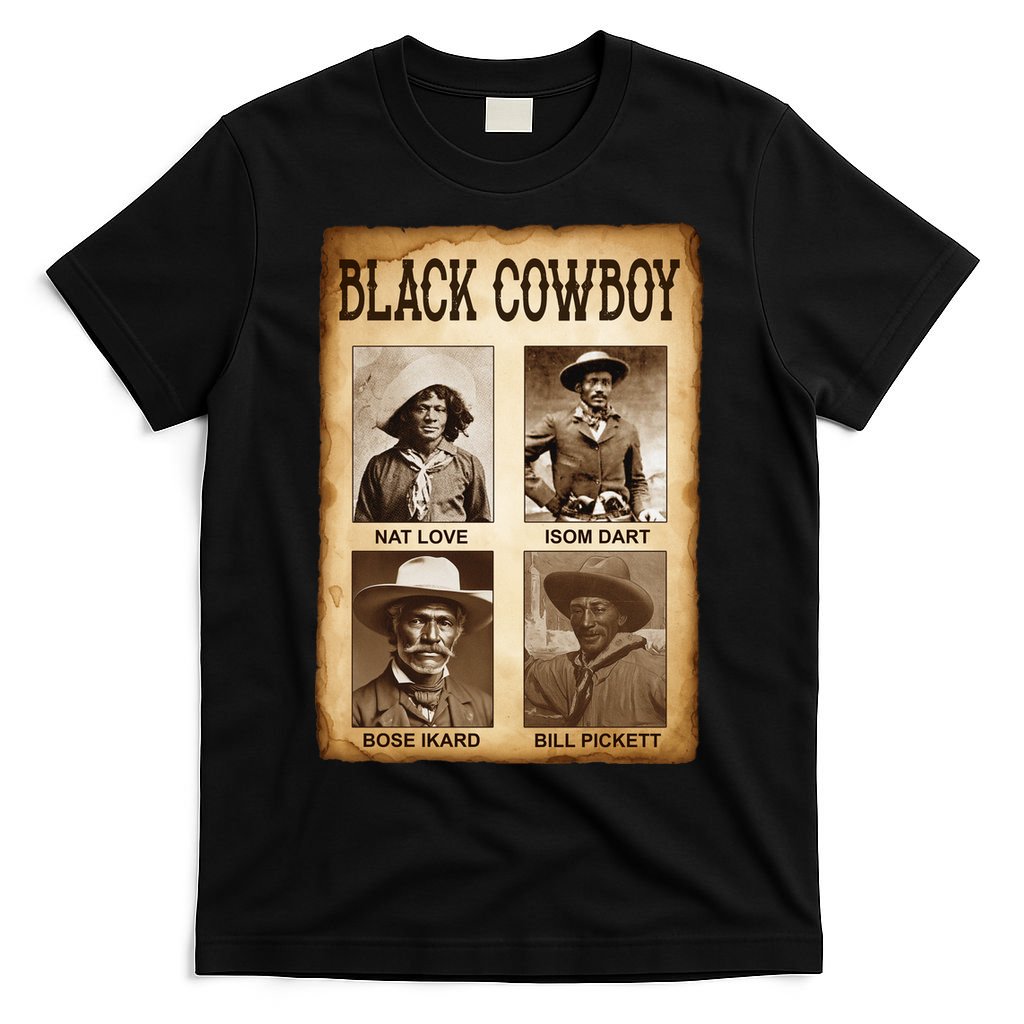 Black Cowboy Western Rodeo Melanin Black History Texas T-Shirt